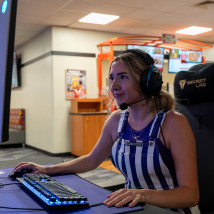 Student using Esports Computer