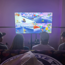 Students playing Mario Kart