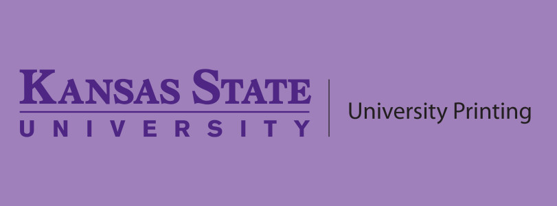 University Printing Logo followed by Kansas State University on top of a light purple background